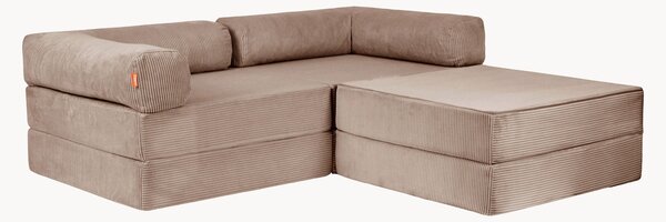 Divano angolare modulare in velluto a coste Family Funzy