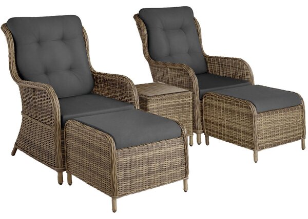 Set di sedute in alluminio e rattan Benissa di tectake® per 2-4 persone