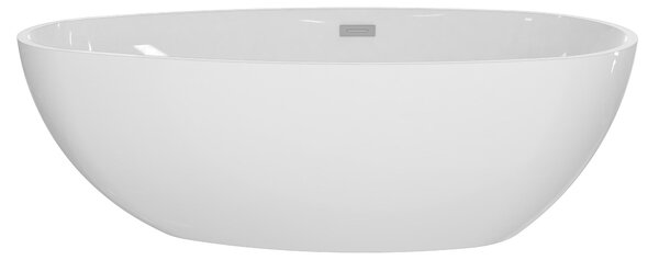 BB Vasca da bagno ovale freestanding a forma di uovo in acrilico 180 cm x 90 cm x 59 h, bianco lucido