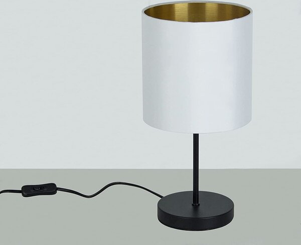 Lampada da tavolo *SOUL* paralume in tessuto bianco-oro