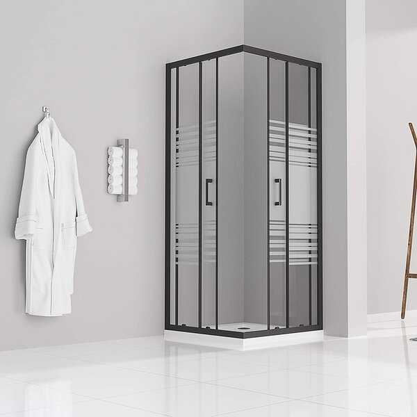 Cabina doccia i-flair ad ante scorrevoli 70x70x190 cm in vetro di sicurezza 6 mm parzialmente satinato - DK79