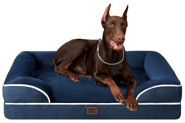 Cuccia ortopedica per cani, taglia XXL, realizzata in memory foam, lavabile, impermeabile, colore blu