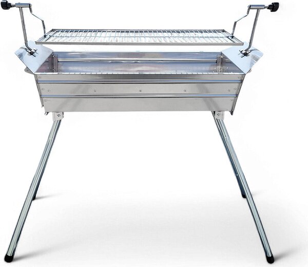 Griglia per shashlik Mangal Ararat in acciaio inox da 2 mm con griglia regolabile in altezza