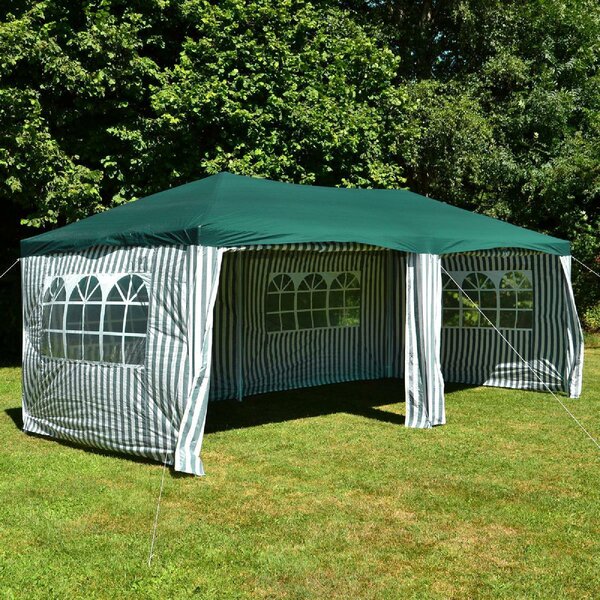 Gazebo VCM | dimensioni circa 3x6 m | telone PE idrorepellente 110g / m² | tenda per feste | tenda da giardino con struttura in acciaio | tenda per festival | verde