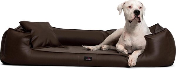 Tierlando® Lettino ortopedico per cani GOOFY in Pelle finta >>incluso materassino