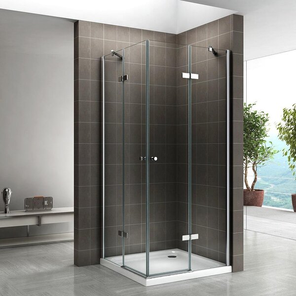 Cabina doccia angolare i-flair 70x75x180 cm in vetro di sicurezza trasparente da 6 mm - DK19