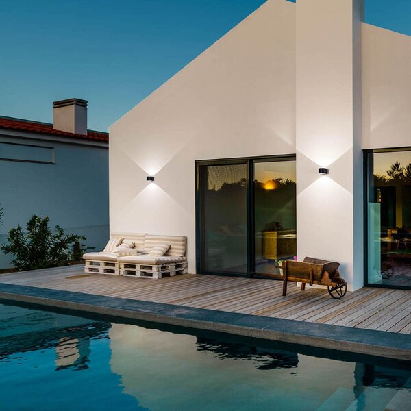 Fabas Luce Lao Lampada da parete a LED IP65 nero