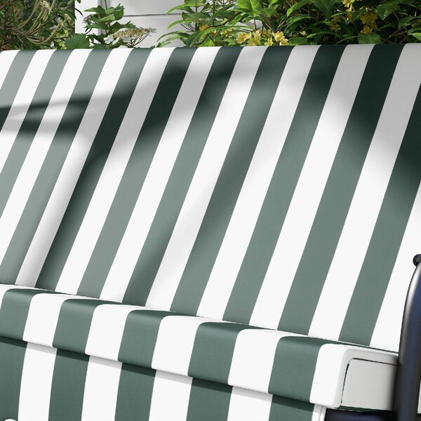 VivaGarden Dondolo da Giardino 3 Posti con Tettuccio Parasole in Acciaio/Poliestere Dimensioni 172x110x153 cm colore Verde