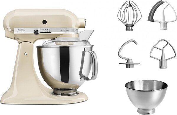 KITCHENAID Impastatrice Planetaria Multifunzione Capacit Ciotola 4.8 Litri Potenza 300 Watt 10 Velocit colore Crema - 5KSM175PSEAC Artisan