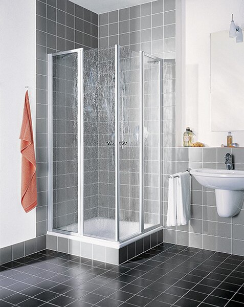 Porta a battente angolare Kermi Nova 2000 in 2 parti a destra 800x1850 mm argento Fontana