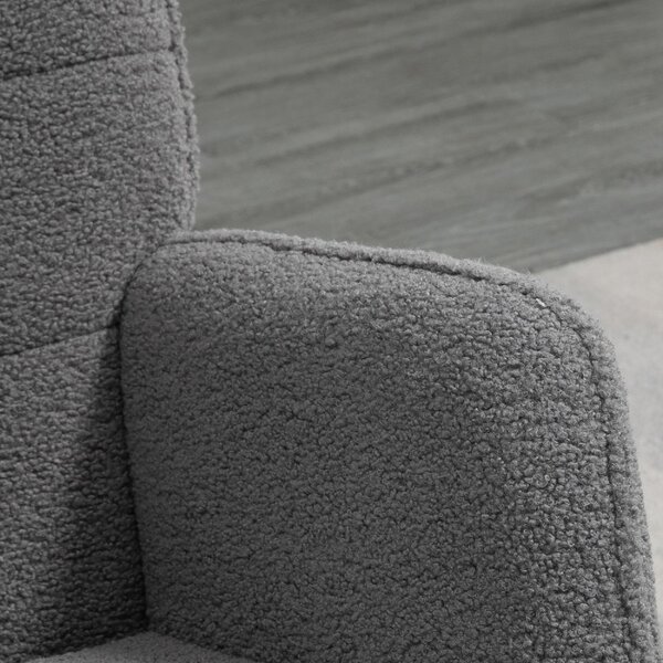 DecHome Poltrona a Dondolo Stile Scandinavo in Tessuto Dimensioni 71x98x101 colore Grigio Scuro