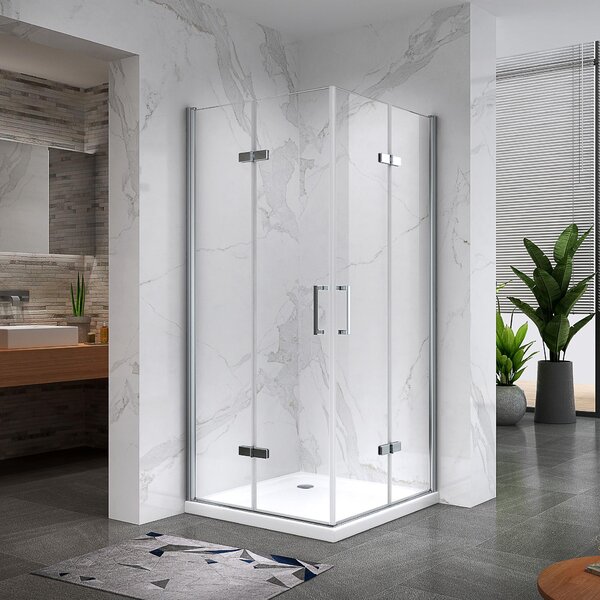 Cabina doccia con porta a soffietto i-flair 70x70x180 cm in vetro di sicurezza trasparente da 6 mm - DK11
