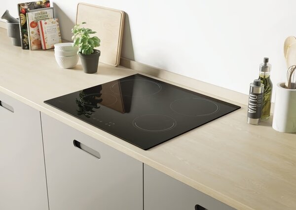 Candy Piano Cottura Elettrico 4 Fuochi in Vetroceramica 60 cm colore Nero - CH64CCB/4U2