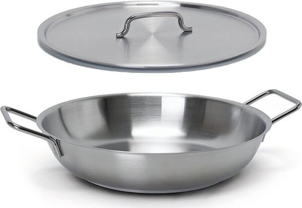 BALLARINI Tegame a Induzione in Acciaio Inox 2 Manici Utilizzabile in Forno cm 32 - Serie 9200