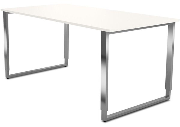 Scrivania Aveto, regolabile in altezza manualmente, bianco, dimensioni piano d'appoggio: 160 x 80 cm