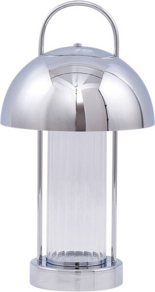 Lindby Lampada da tavolo ricaricabile a LED Mareli, cromo, metallo, Ø 18 cm
