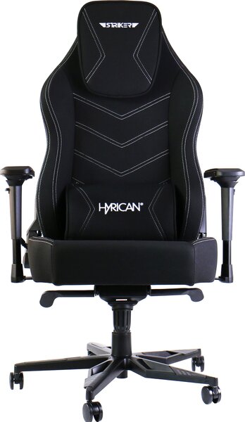 Sedia da gaming Hyrican Striker "Runner", rivestimento in tessuto, braccioli 3D, struttura in acciaio, nera