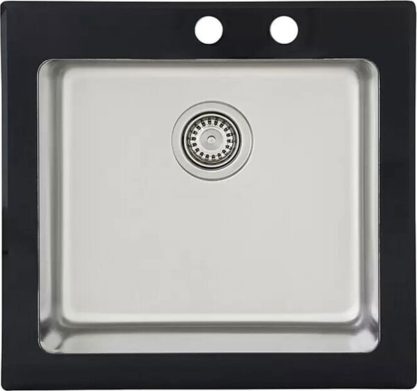 Lavello a incasso New York, acciaio inox, nero, 53 x 55 cm