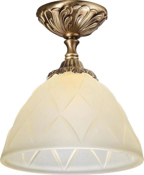 Plafoniera piccola H: 21,5 cm E14 arancio pastello bronzo vetro vero ottone plafoniera cucina