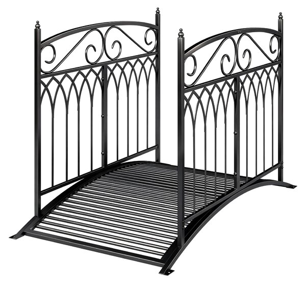 Ponte da giardino Outsunny in metallo, 135,5 cm, con ringhiera di sicurezza