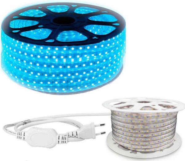 Striscia LED blu da 10 m, 60 LED SMD 5050 per metro - IP65, per uso interno ed esterno