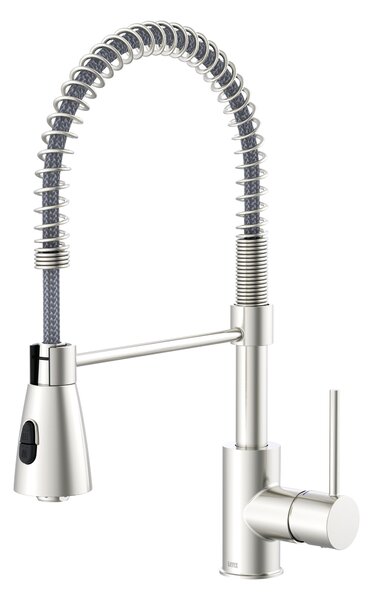 Rubinetto miscelatore da cucina Lenz KALANI² nichel - getto a pendolo professionale con 2 modalità di getto, orientabile a 360°, installazione EasyFix, ugello di miscelazione di marca, 46070322
