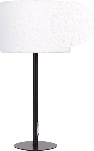 BELIANI Lampada da tavolo per la notte paralume in buckram bianco base in metallo 40 cm stile moderno soggiorno camera da letto