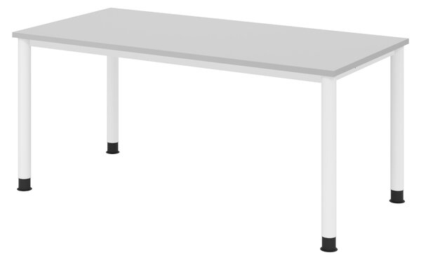 Scrivania bümö Serie H - Dimensioni: 160 x 80 cm, Finitura: Grigio, Struttura: Bianco