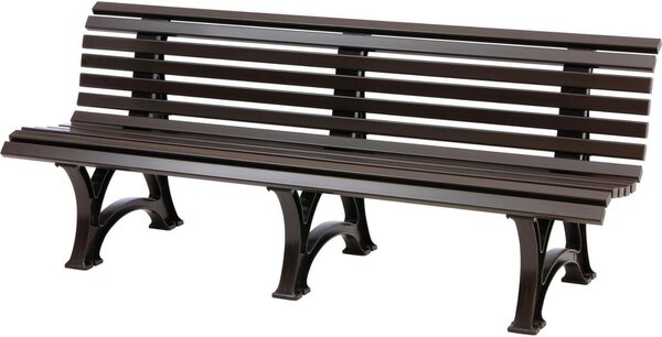 Panchina da giardino Jamaica | 4 posti | Marrone | HxLxP 80x200x64cm | Plastica resistente agli agenti atmosferici e ai raggi UV | Panchina da parco Panchina da esterno Balcone da giardino Terrazza