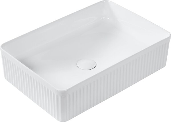 BELIANI Lavabo da bagno in Vetroceramica bianca 50 x 34 cm rettangolare in stile moderno