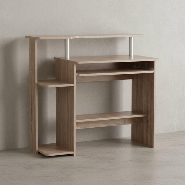 Scrivania per computer: Intelligente cassetto per la tastiera, Generosa superficie di lavoro, Resistente e facile da pulire. Beige, 94x48x90 cm | Kadima Design