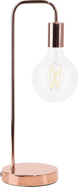 BELIANI Lampada da tavolo in metallo ramato lunga 48 cm lampadina con cavo lungo con interruttore Lampada ad arco Design moderno