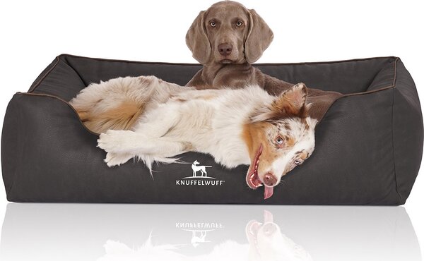 Letto ortopedico per cani Rockland in Pelle finta XL nero