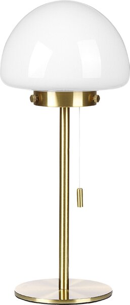 BELIANI Lampada da tavolo oro Base in metallo Paralume in vetro Interruttore a strappo Lampada per ufficio in stile minimalista