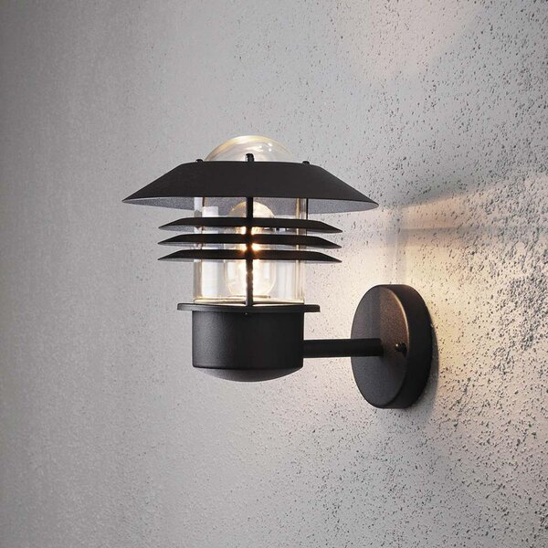 Applique Konstsmide Modena in alluminio laccato nero con vetro trasparente
