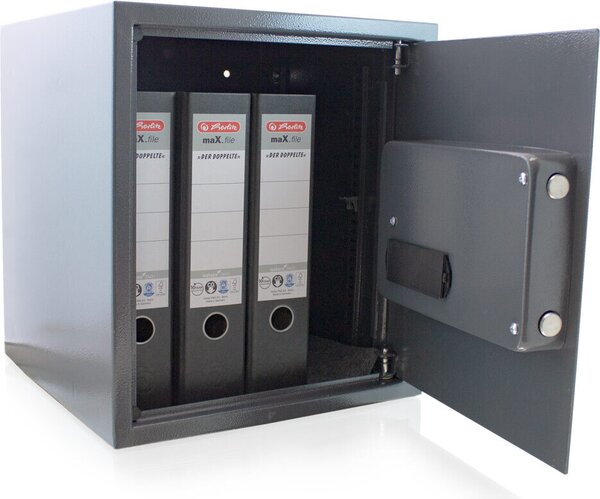 Bituxx Cassaforte elettronica Cassaforte a muro Cassaforte in contanti Cassaforte per mobili Cassaforte in acciaio Cassaforte in denaro Cassaforte per documenti Grigio MS-17335