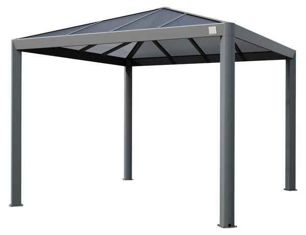 PRIMEYARD Gazebo da Giardino 3x3 m Tetto Hardtop in Policarbonato