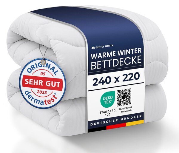 Calda coperta invernale 240x220 come piumone - Piumone adatto a chi soffre di allergie - Morbida trapunta - Particolarmente soffice e lavabile a 60°
