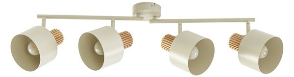 Plafoniera Lindby, Lenja, dimmerabile, Beige, Soggiorno, Metallo, Moderno