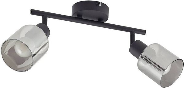 Plafoniera Lindby Netty, 4 luci, grigio, vetro