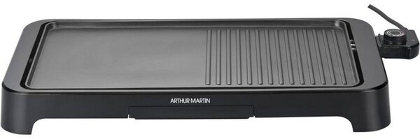 ARTHUR MARTIN AMPL204, piastra elettrica da 2000 W, a doppia zona, antiaderente, con termostato, colore nero