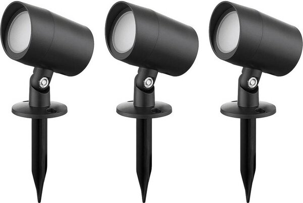 Lindby Smart LED spot a terra Nycta, RGB, Tuya, set da 3