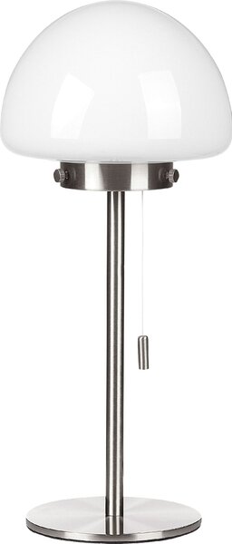 BELIANI Lampada da tavolo argento Base in metallo Paralume in vetro Interruttore a strappo Lampada per ufficio in stile minimalista