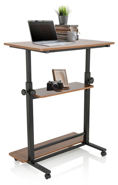 Scrivania WORKSTATION II 50 x 80 cm nero / noce
