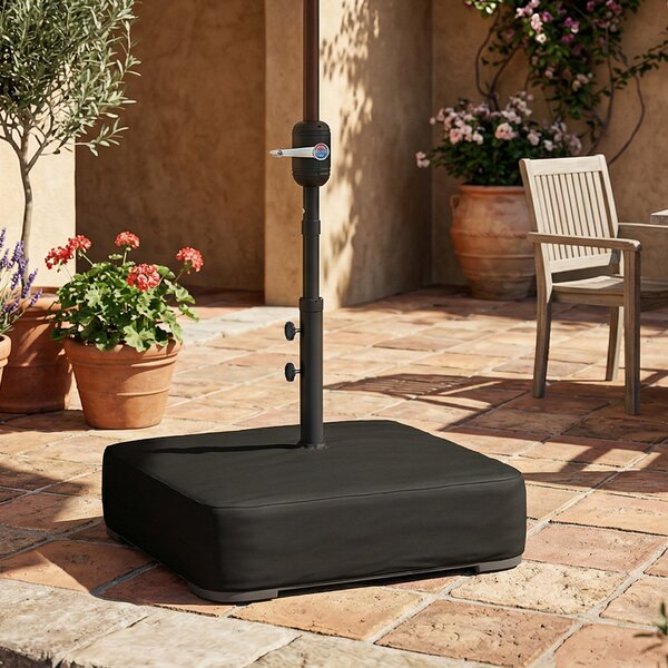 Outsunny Base per Ombrellone Riempibile con Sabbia 80 kg/Sabbia Bagnata 90 kg, per Pali di Ombrelloni da Ø48 mm, Nero | Aosom Italy