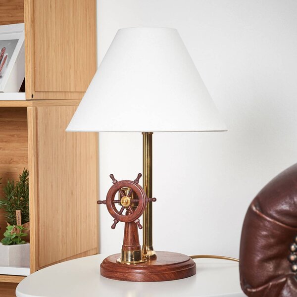 Strepitosa lampada da tavolo Steering con legno