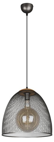 Lampada a sospensione, design a griglia, legno, argento, altezza 150 cm