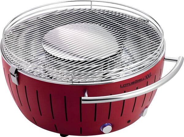 LotusGrill XXL (G600) griglia da giardino da 21,8 kg, rosso fuoco con connessione USB