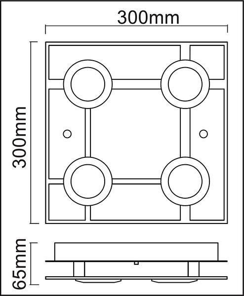 Lampada da soffitto *MALTA* a 4 luci con LED GU10 4x 3 Watt
