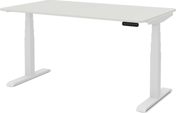 ASSMANN Scrivania elettrica regolabile in altezza Pitino Curved Bianca, 140x80 cm, funzione memoria, protezione anticollisione